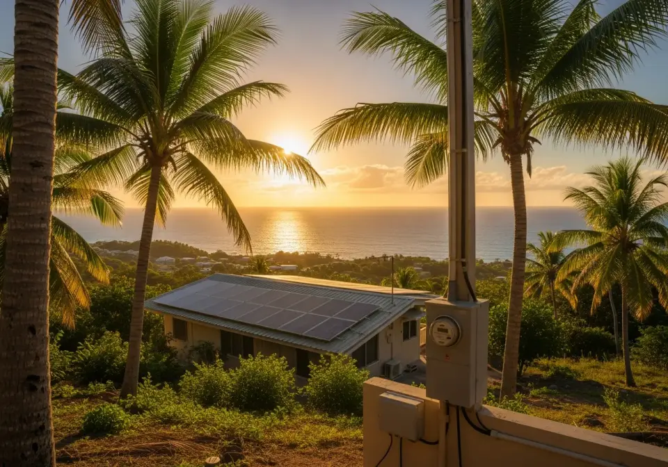 Installation solaire avec stockage sur une maison en zone non interconnectée